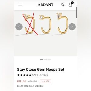 ARDANT 2 Pairs Huggie Hoop Earrings Set